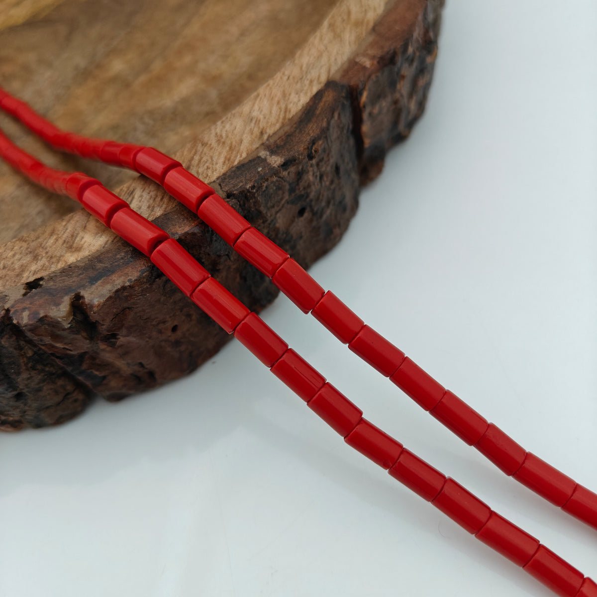 Coral Beads Cylinder Shape-RCMJ361