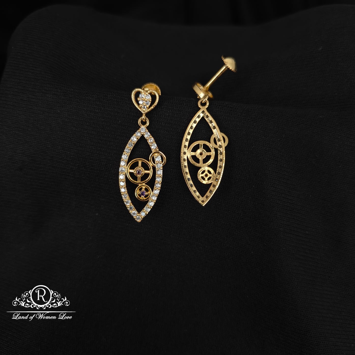 92.5 SILVER STONE EARRINGS-RCHD039-4
