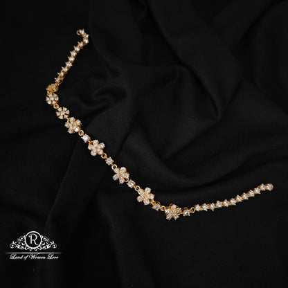 92.5 SILVER DIAMOND FINISH NECKLACE CUM BRACLECT-RCM1374