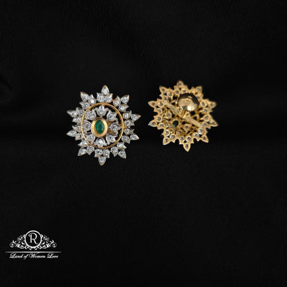 92.5 SILVER STONE EARRINGS-RCHD059