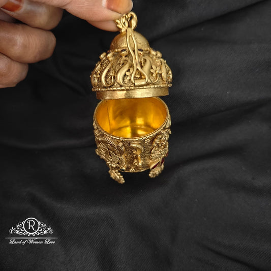 SILVER WITH GOLD POLISH KUMKUM BHARANI -RCRS119