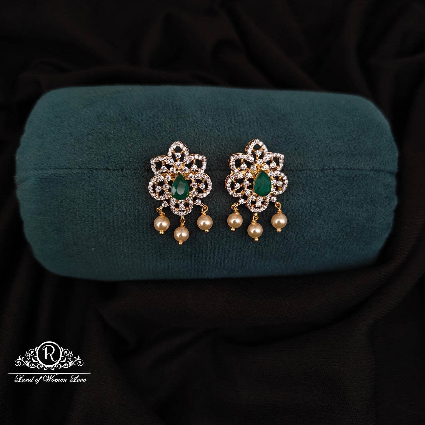 92.5 SILVER DIAMOND FINISHING EARRINGS-RCM1479
