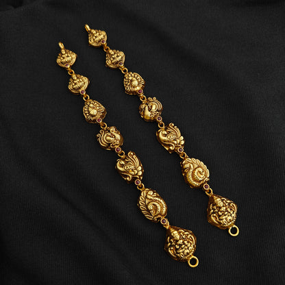 92-5-silver-with-gold-polish -peacock desgin -Side lockets -RCV381