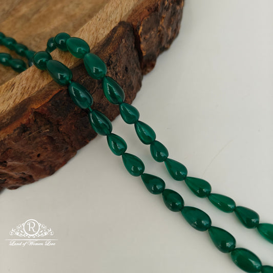 GREEN DROP SHAPE BEADS-RCJM092