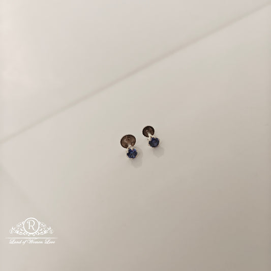 92.5 silver blue stone studs-RCH1229