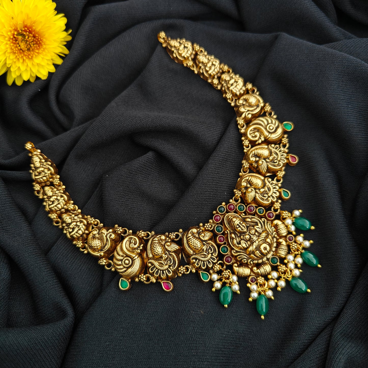 92.5 Silver  lakshmi devi  Necklace design-RCV323