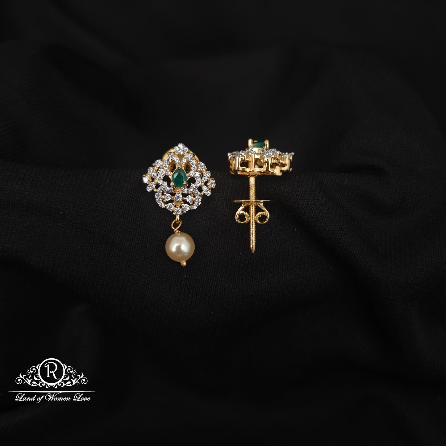 92.5 SILVER DIAMOND FINISHING  EARRINGS-RCZP034