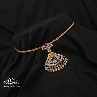 92.5 Silver with gold polish necklace -RCK322
