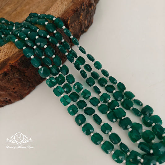 SQUARE GREEN BEADS-RCJM088