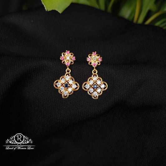 92.5 SILVER STONE EARRINGS-RCHD038-1