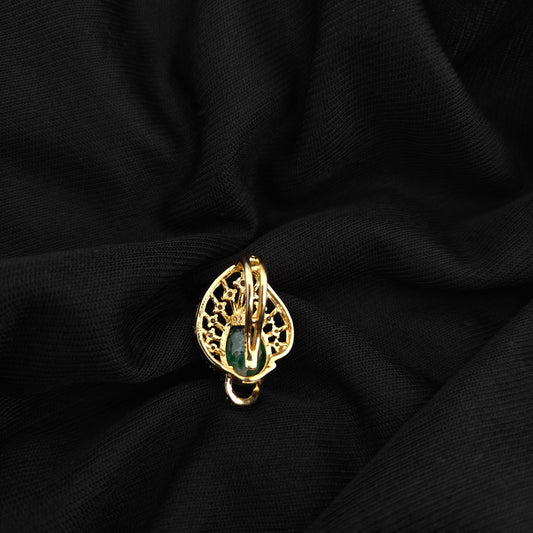 92.5 Silver diamond finishing pendent with green stone-RCR119