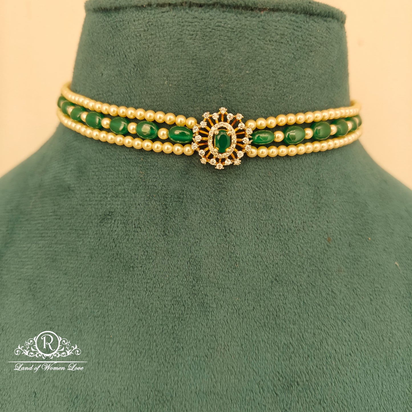 92.5 Silver pearl chocker-RCH1186