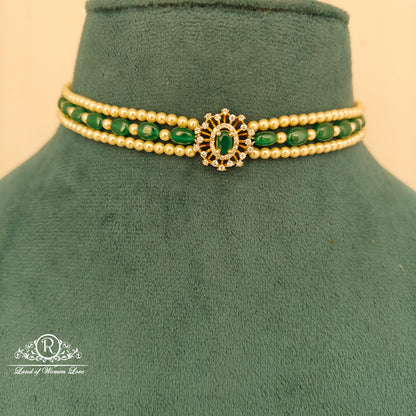 92.5 Silver pearl chocker-RCH1186