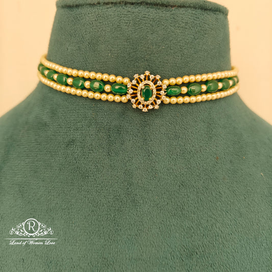 92.5 Silver pearl chocker-RCH1186