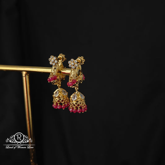 92.5 silver makara kundan earrings -RCBH062