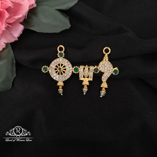 92.5 silver simple and Cute sanku chakra mala locket-M335