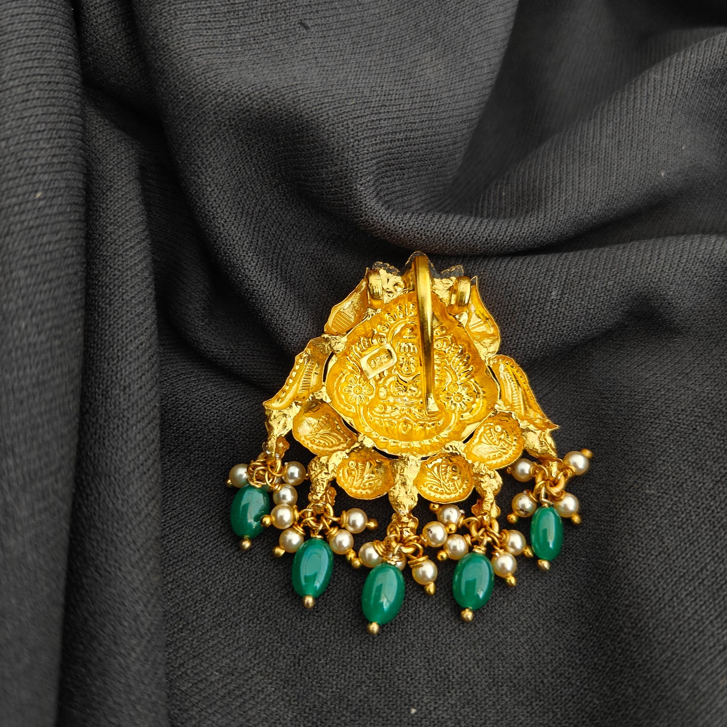 92.5 Silver With Gold Polish Lakshmi Devi Desgin pendant -RCV366