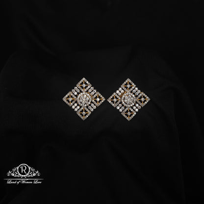 92.5 SILVER DIAMOND FINISHING  EARRINGS-RCZP026