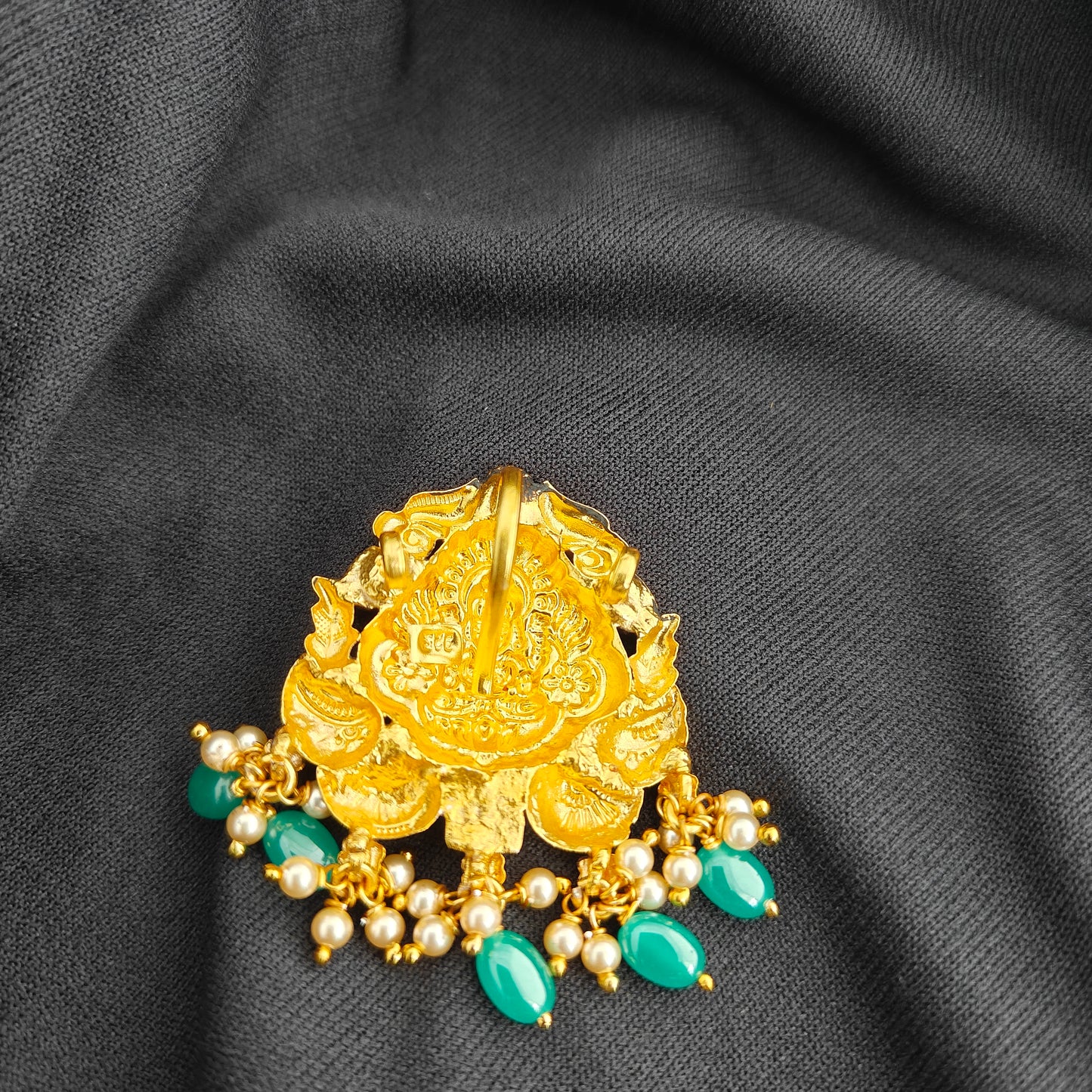 92.5 Silver With Gold Polish Lakshmi Devi Desgin pendant -RCV361