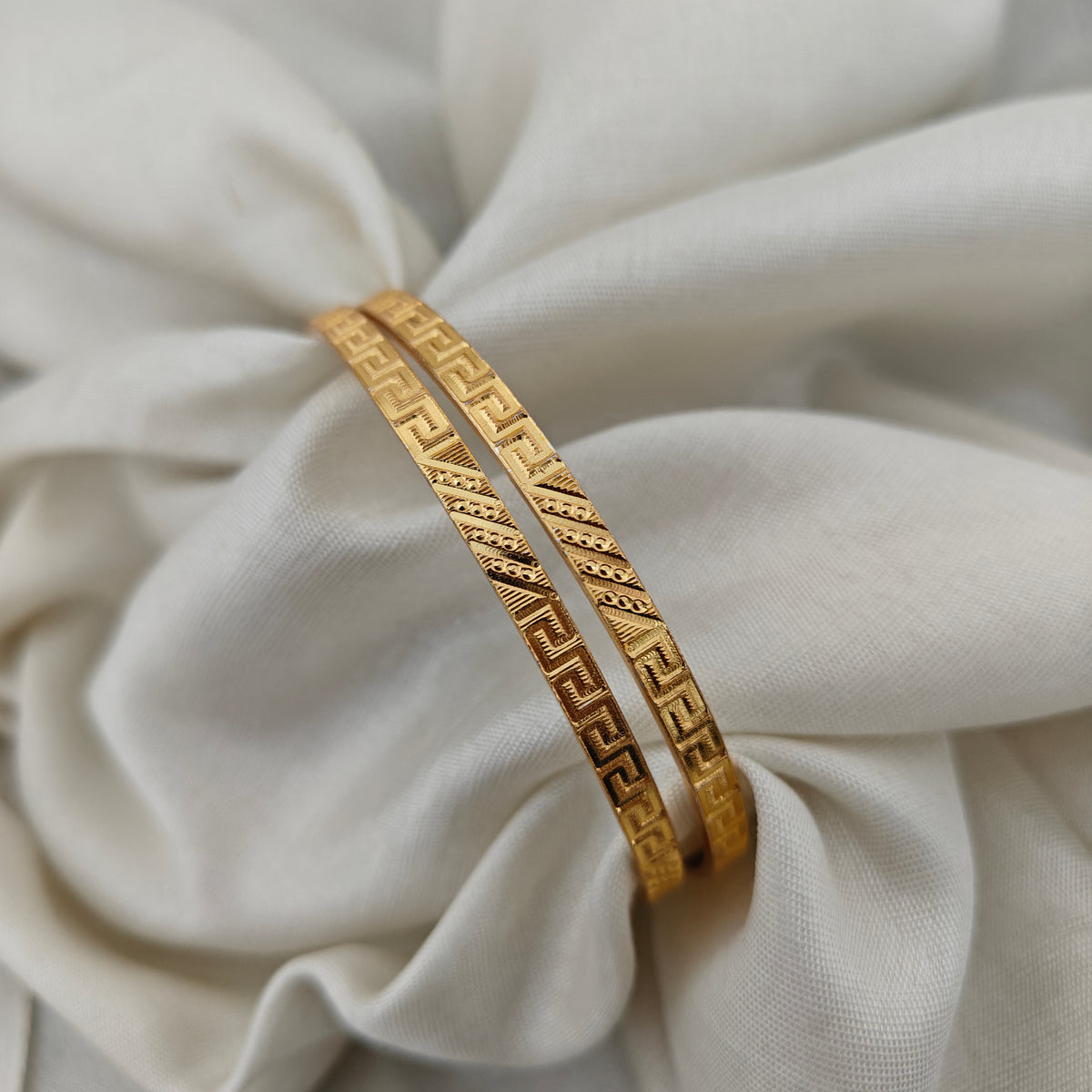 92.5 Silver With Gold Polish Bangles-RCHD0131-1