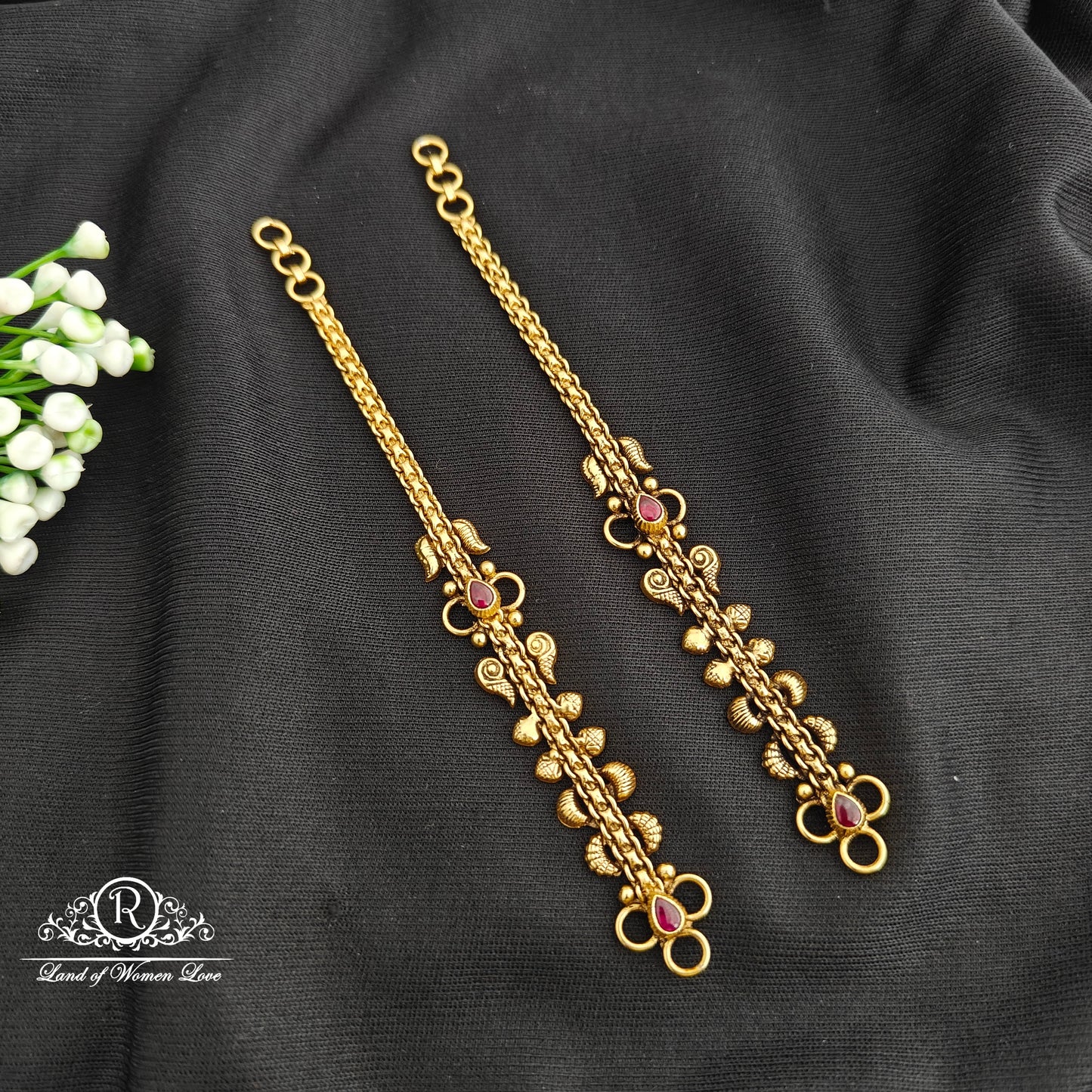 92.5 Silver Nakshi  Earchain-RCR155