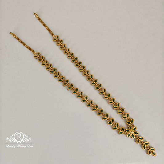 Silver CZ-gold polish necklace beautiful design -RCG060