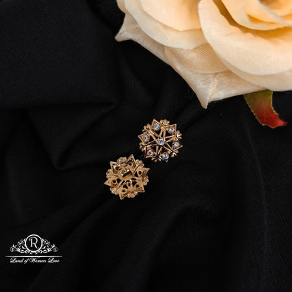 92.5 silver rose gold polish earrings with cz stones -RCP242