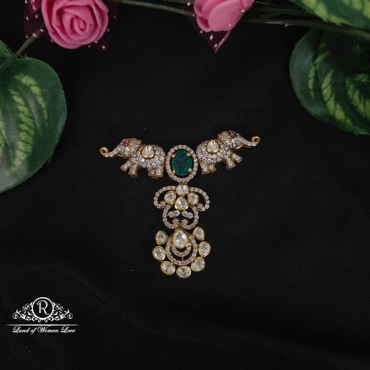 92.5-SILVER MOISSANITE MALA LOCKET-RCMJ184