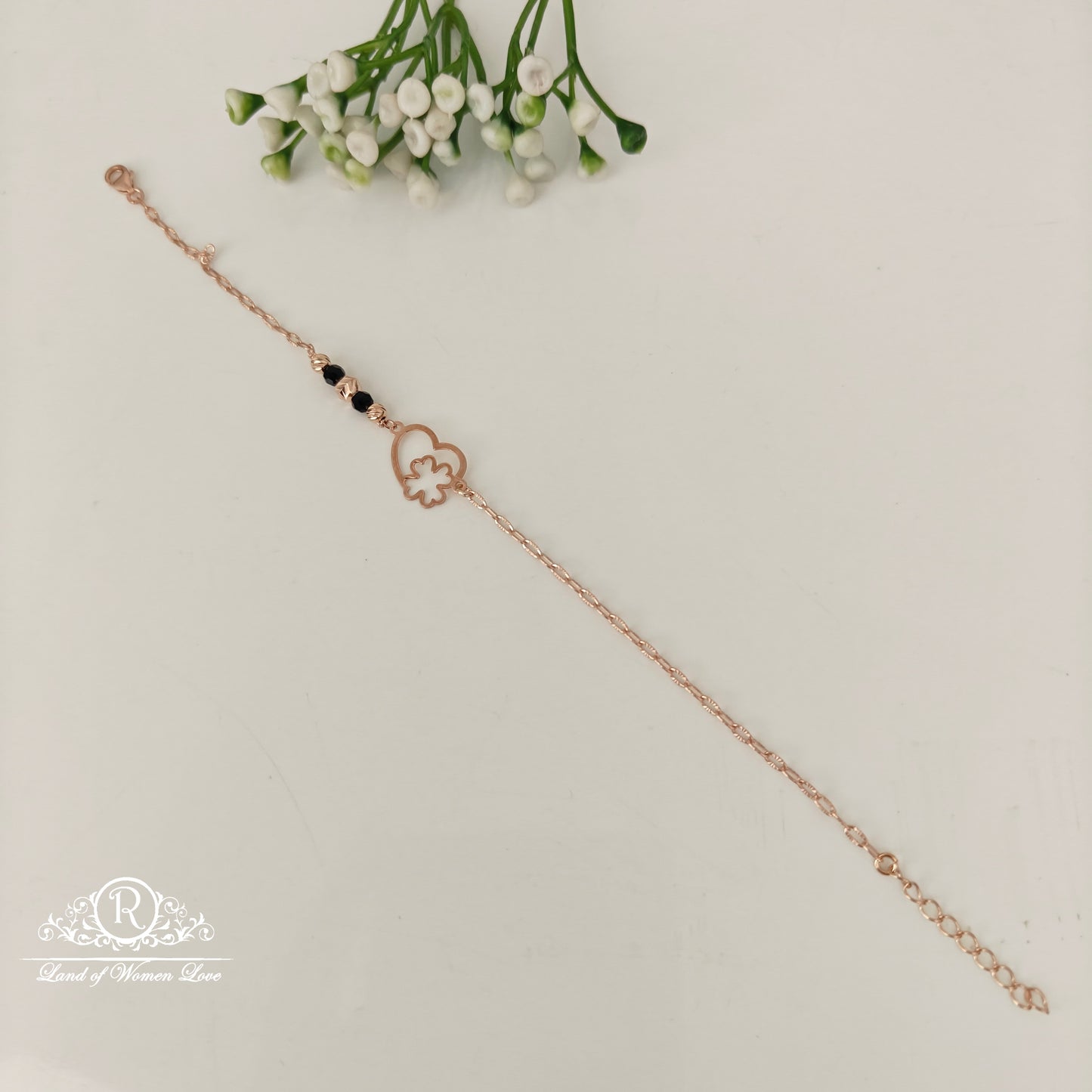 92.5 SILVER ROSE GOLD POLISH BRACELET-RCRB50