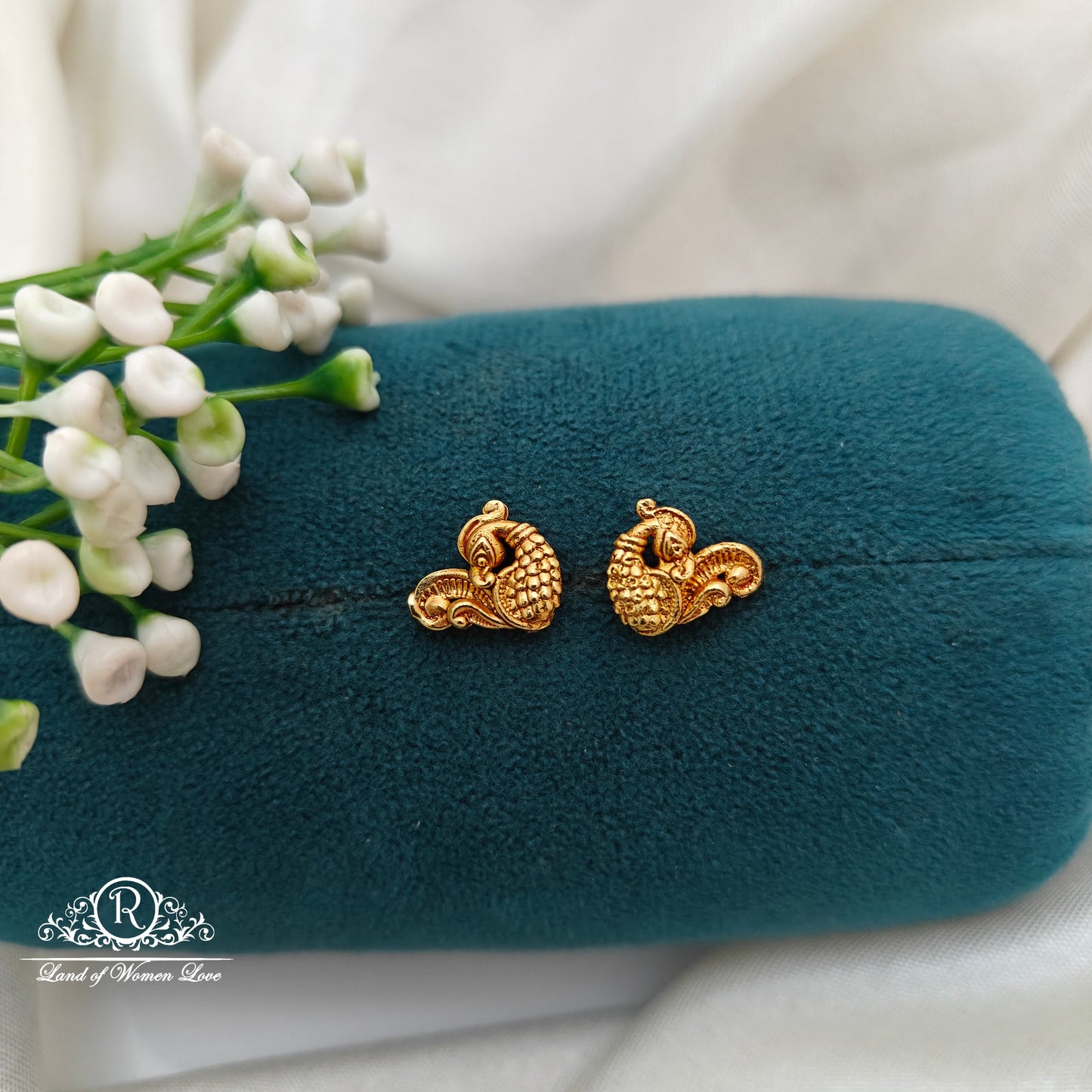 92.5 Silver Small Peacock  Earrings-RCR063