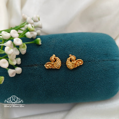 92.5 Silver Small Peacock  Earrings-RCR063