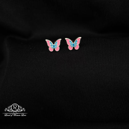 92.5 Silver Butterfly  Kids Earrings-RCHS53