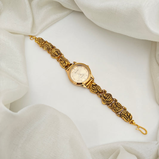 92.5-Silver With Gold Polish Watch Desgin-RCV432