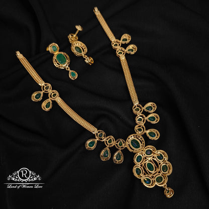 92.5 silver premium green necklace-RCHD003