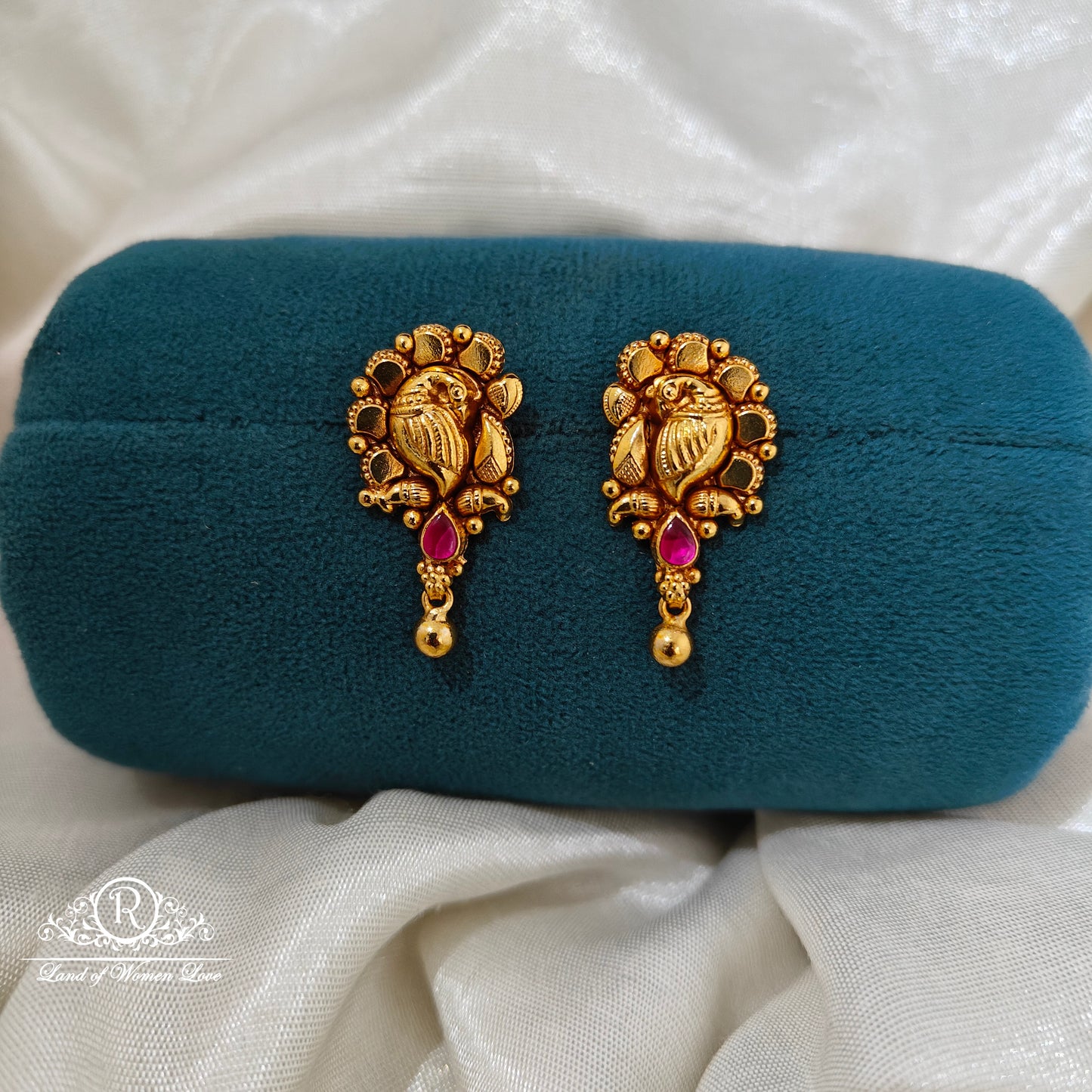 92.5 Silver peacock design earrings -RCM1610