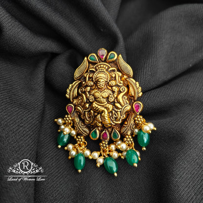 92.5 Silver With Gold Polish Lakshmi Devi Desgin pendant -RCV362