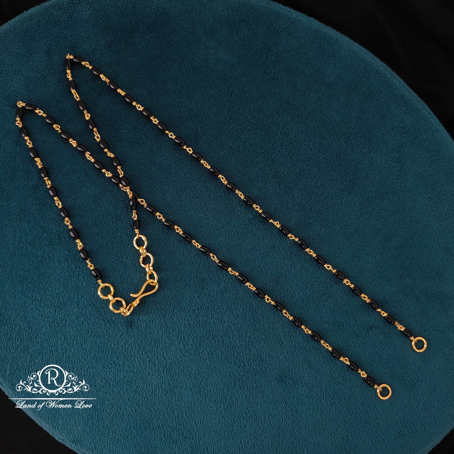 92.5-SILVER BLACK BEADS MALA -RCZ1072