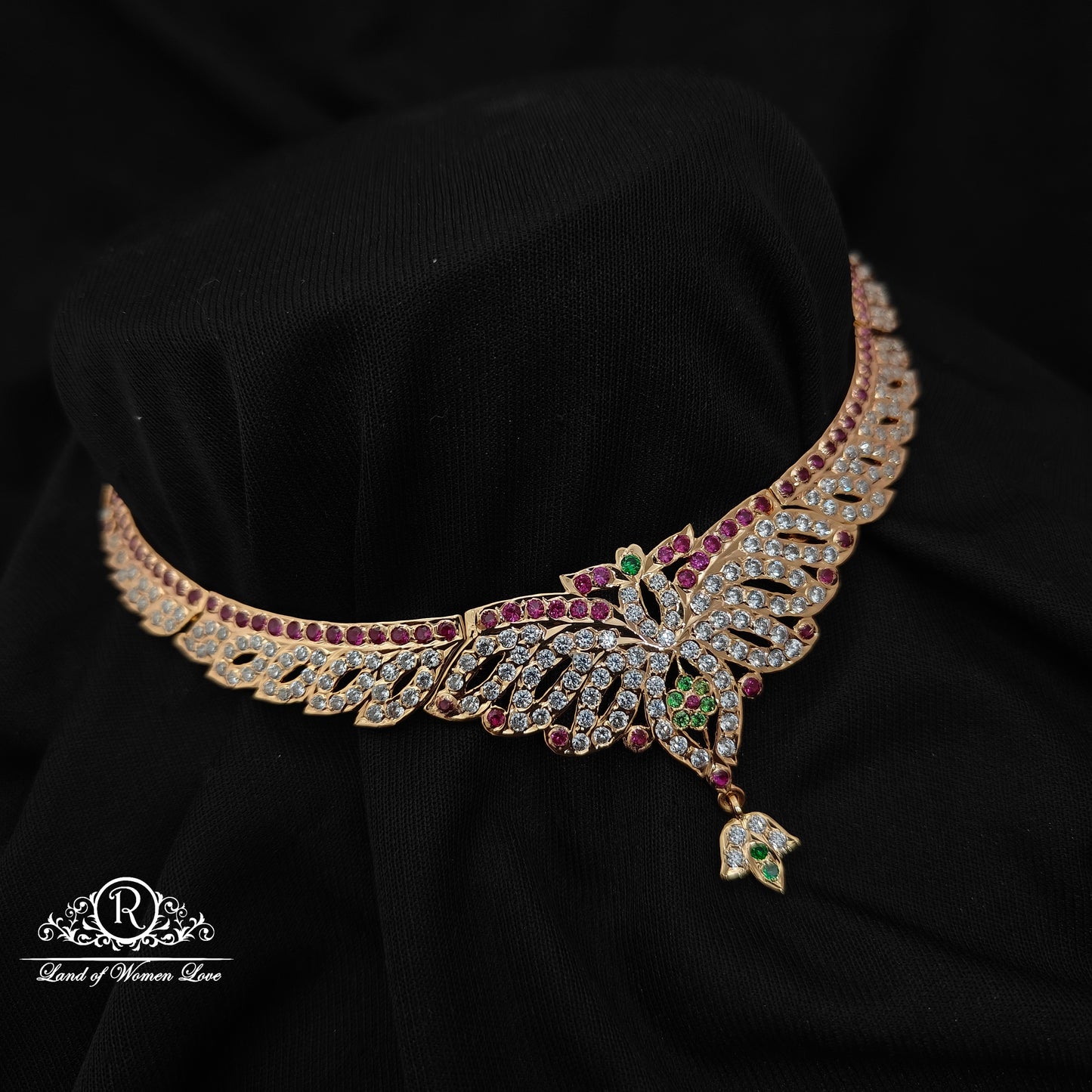 92.5 Silver with gold polish necklace -RCK327