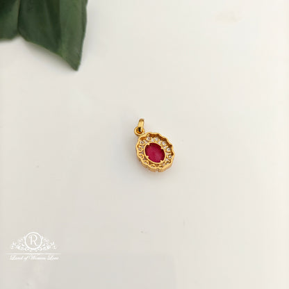 92.5 silver Ruby stone locket -RCR154