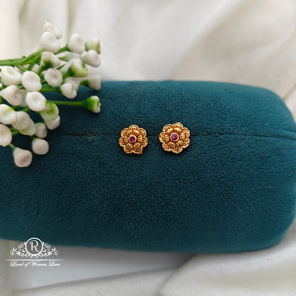 92.5 Silver Small Flower Earrings-RCR062