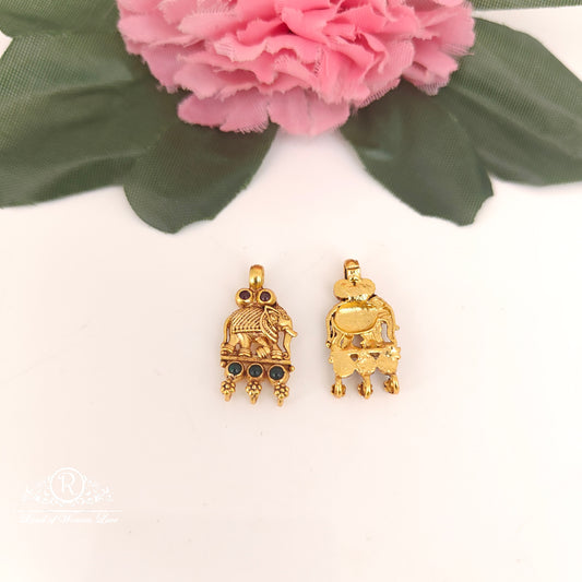 92.5-SILVER ELEPHANT DESGIN SIDE LOCKETS -RCZ1060