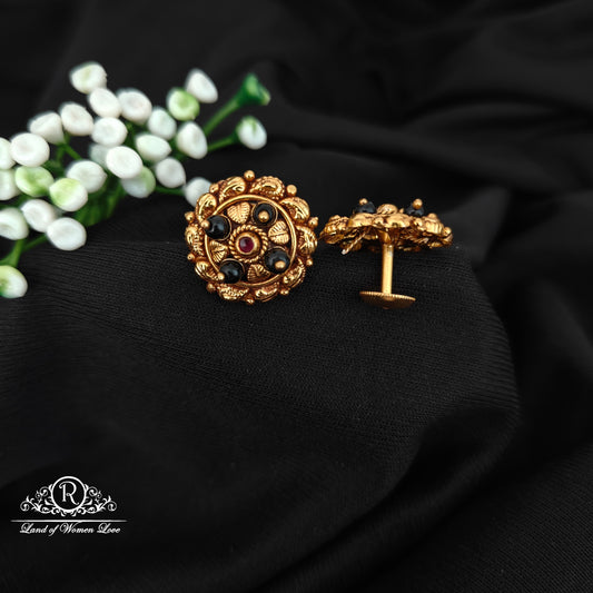 92.5 SILVERGREEN BEADS ROUND STUDS-RCJR1080