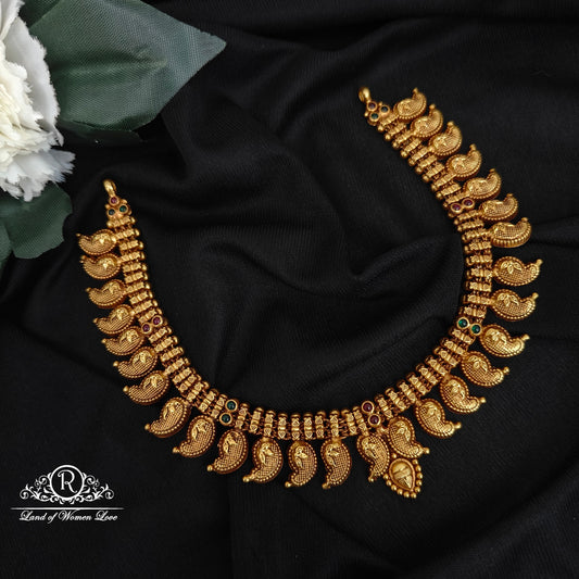 92.5 silver with gold polish mango necklace-RCNJ036