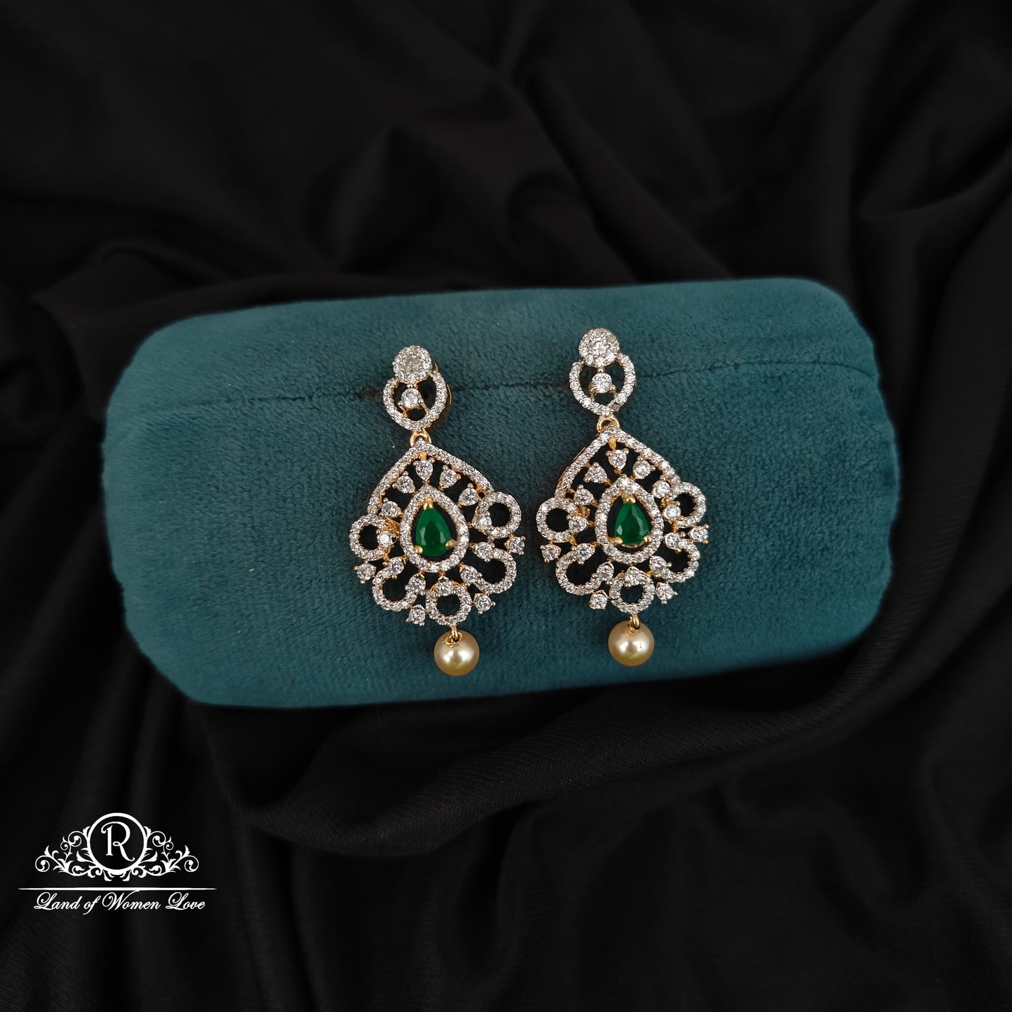 92.5 SILVER DIAMOND FINISHING EARRINGS-RCM1481
