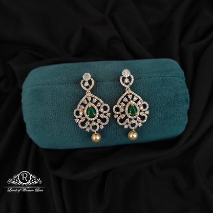 92.5 SILVER DIAMOND FINISHING EARRINGS-RCM1481