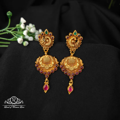 92.5 silver simple and Cute Nakshi earrings -RCJR706