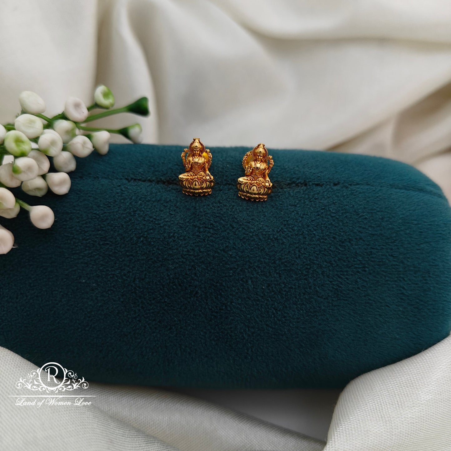 92.5 Silver Small Lakshmi Devi  Earrings-RCR023