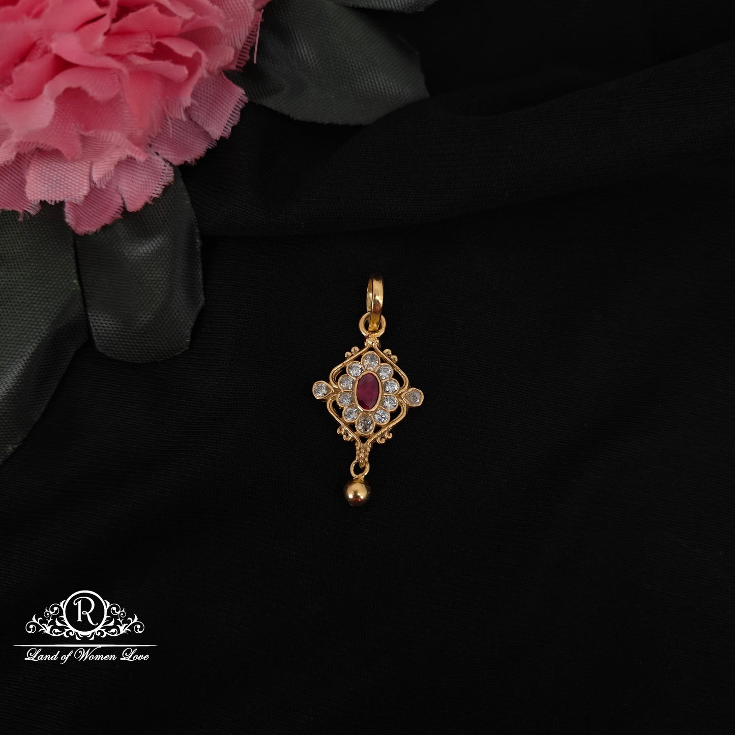 92.5 silver simple and Cute with gold balls locket-M307