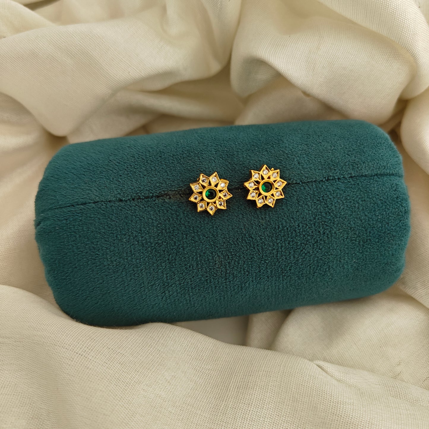 92.5 Silver With Gold Polish Earrings-RCV390