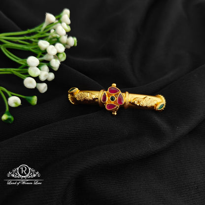 92.5 Silver With Gold Polish Bangle Top-RCR144